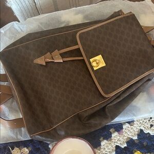 Celine Brown Monogram Backpack with Gold-Tone Lock